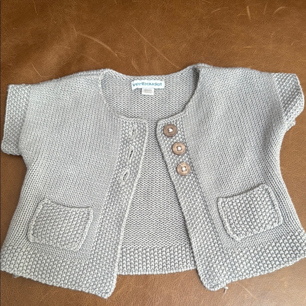 Vertbaudet Gray Knit Cardigan
